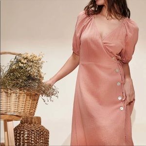 CRESCENT Rosario Midi Wrap Dress Mauve Small. NWT.